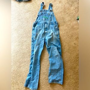 Key Brand Light Wash Bib Overalls - Size 34W 30L